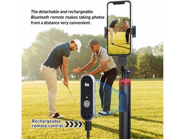62' Phone Tripod & Selfie Stick for Golf Training, Extendable Cell Phone Tripod Stand with Wireless Remote and Phone Holder, Golf Training Aid -...