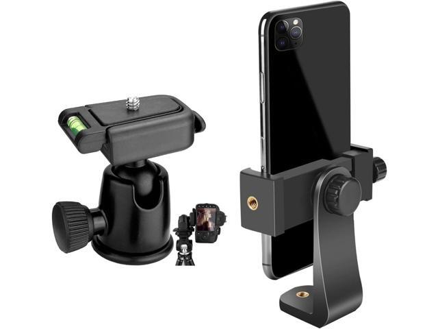 Acuvar Rotating Cell Phone Tripod Mount Adapter with Tripod Quick Release Ball Head 360° Rotatable for Universal Smartphone Samsung Galaxy iPhone...