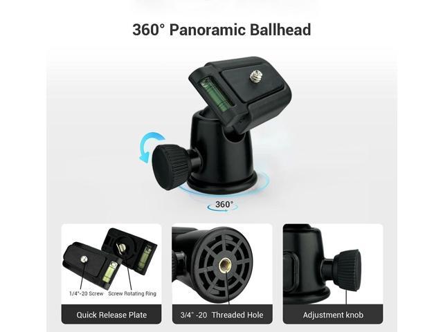 Acuvar Rotating Cell Phone Tripod Mount Adapter with Tripod Quick Release Ball Head 360° Rotatable for Universal Smartphone Samsung Galaxy iPhone...