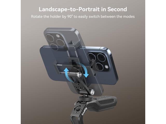 SMALLRIG Metal Phone Support with Cold Shoe Mount, Universal Cell Phone Mount Adapter Support Free Adjustment Joints, Phone Tripod Mount for iPhone...