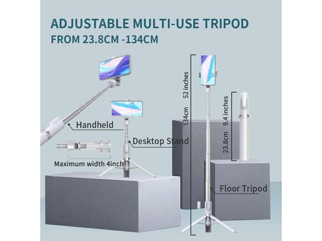 Selfie Stick Tripod with Remote, Phone Tripod with Extendable Phone Holder, Portable Selfie StickTripod for iPhone Android TikTok YouTube Vlog
