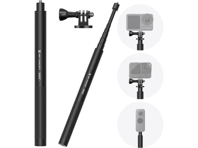K & F Concept 60 inch Invisible Selfie Stick, Extension Pole compatiable with Insta360 Sports Camera, GoPro, DJI OSMO Pocket 3, 1/4' Extended Monopod.