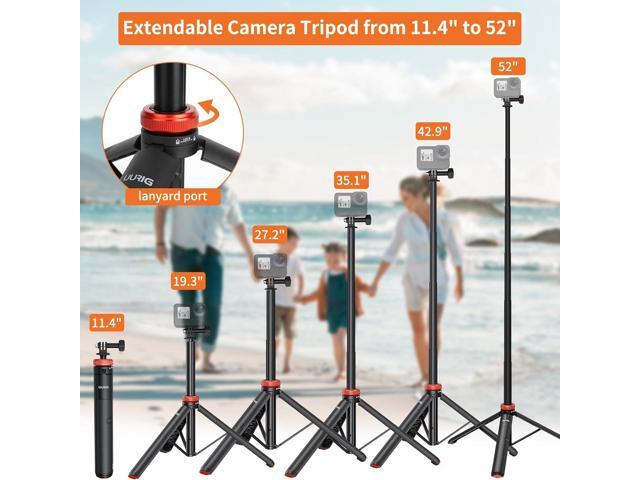 UURig Extendable Selfie Stick Tripod for GoPro Max Hero 10 9 8 7 6 5 4, DJI Osmo Action, Insta 360 One R and More Action Camera50.7''