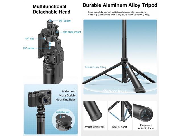 80' Phone Tripod & Selfie Stick - All in One Extendable Tall Cell Phone Tripod for iPhone with Remote and Cold Shoe Mount, 360° Rotation Tripods...