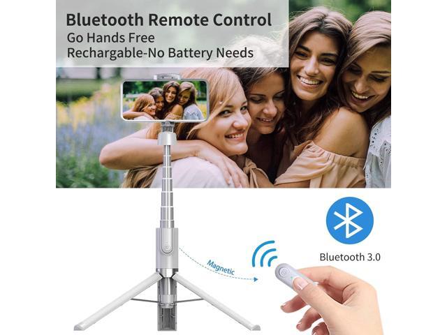 Selfie Stick Tripod with Remote, Phone Tripod with Extendable Phone Holder, Portable Selfie StickTripod for iPhone Android TikTok YouTube Vlog