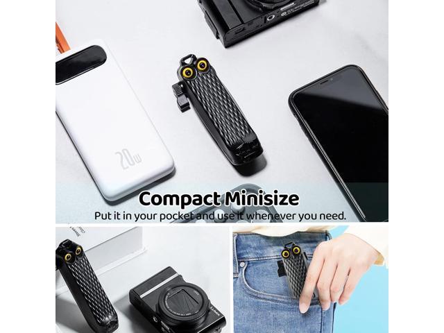 Phone Tripod Mini Tripod Tabletop Small Tripod Desktop Stand Compact Vlog Travel Selfie Stick Handle Grip for iPhone 13, Samsung Smartphone