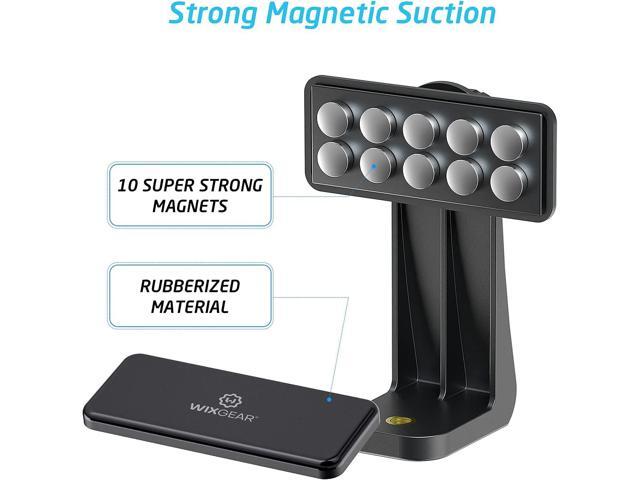 WixGear Magnetic Tripod Mount Strong Phone Holder for Tripod Compatible with iPhone and Android Devices Black