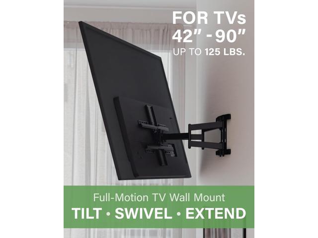 SANUS Premium Full Motion TV Mount for 42'-90' TVs - Sturdy & Smooth Extension, Swivel and Tilt for Big TVs - Universal Design Fits Samsung, LG,...