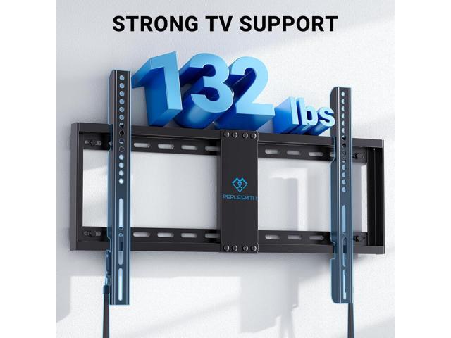 PERLESMITH Fixed TV Wall Mount Bracket for 32-82 Inch LED, LCD, and OLED Flat Screen TVs - Fits 16- 24 Wood Studs, Fixed TV Mount with VESA 600 x...