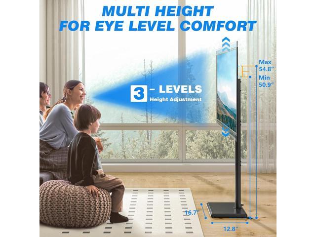 Rfiver Swivel Floor TV Stand with Mount for 32-60 inch TVs up to 88 lbs, Height Adjustable Tall TV Stand with Wood Base, Saving Space Design for...