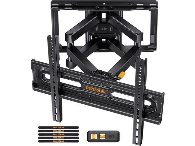 Perlegear Full Motion TV Wall Mount for 32-65 Inch TVs up to 99 lbs, Max VESA 400x400mm, Fits 16/12 Wood Studs, Adjustable Pre-Assembled TV Wall.