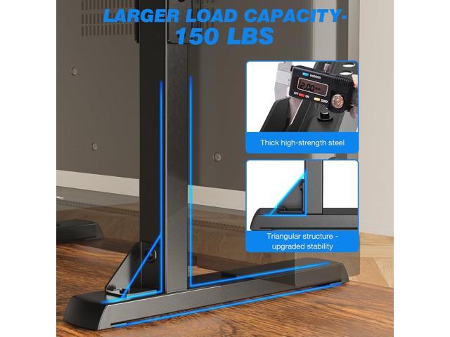 Rfiver Table Top TV Stand with Height Adjustable TV Legs, TV Stands Base with Cable Management for Most 37 to 86 Inch Flat or Curved TVs, Steel TV...