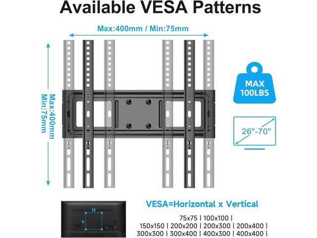 Full Motion TV Wall Mount for Most 26'-70' Flat/Curved TV, Swivel Tilt Bracket with Articulating Dual Arms, Support 100lbs, Max VESA 400x400mm,...