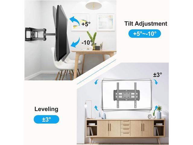 Full Motion TV Wall Mount for Most 26'-70' Flat/Curved TV, Swivel Tilt Bracket with Articulating Dual Arms, Support 100lbs, Max VESA 400x400mm,...