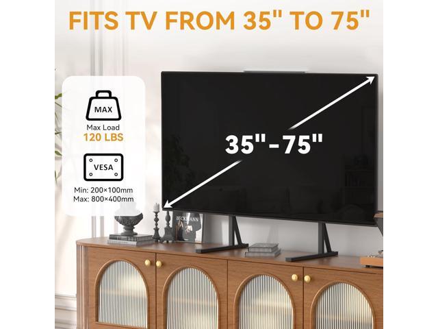 Universal TV Stand Legs for 35-75 Inch LCD/LED/OLED TVs, Tabletop TV Mount Base with 7 Height Levels, Heavy Duty Steel Frame TV Feet Holds up to...