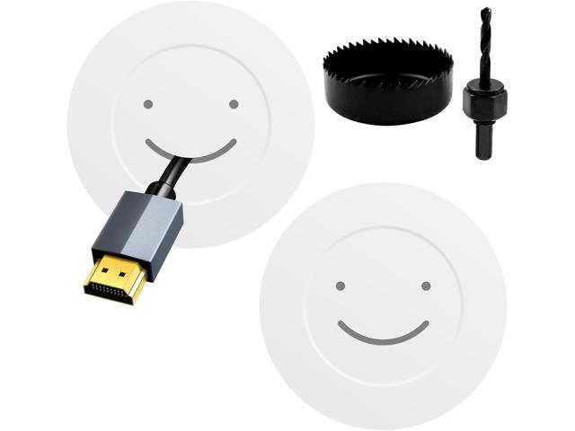 TV Wire Hider Kit for Wall Mount TV - in Wall Cable Management Kit with 2 Pass Throughs, Locking Brackets, and Hole Saw Drill Attachment