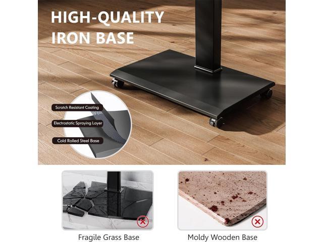 FITUEYES Rolling TV Stand - Portable Mobile TV Cart on Wheels for 32 to 65 70 75 Inch TVs, Landscape to Portrait Rotating and 40°Swivel, Height...