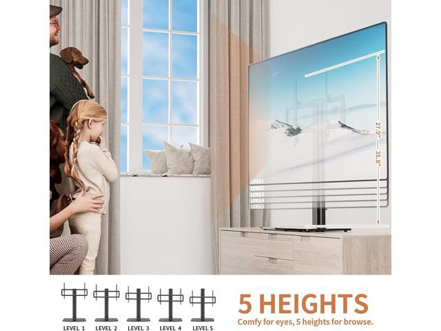 Universal TV Stand/Base Tabletop TV Stand with Wall Mount for 40 to 86 inch 5 Level Height Adjustable, Heavy Duty Tempered Glass Base, Holds up to...