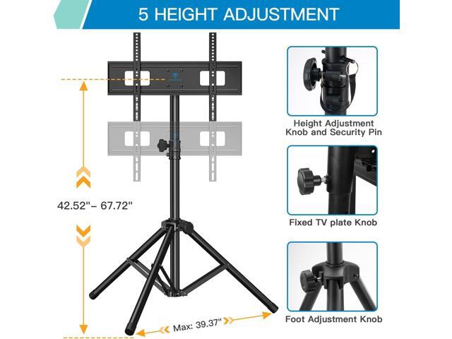 PERLESMITH Tripod TV Stand -Portable TV Stand for 37-85 Inch LED LCD OLED Flat Screen TVs-Height Adjustable Display TV Floor Stand with VESA...
