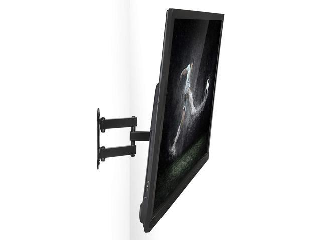 Mount-It! Full Motion Corner TV Wall Mount Single Stud Install Swivel, Tilt & 15 Extension Single Arm for 32-50 TVs Heavy-Duty Steel Fits...