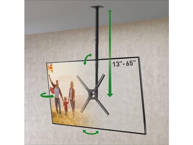 Barkan 38'' Long TV Ceiling Mount, 13-65 inch Full Motion - 3 Movement Flat/Curved Screen Bracket, Holds up to 88lbs, Telescopic Height Adjustment,...