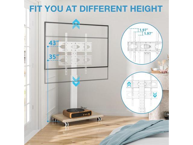 YOMT Portable Floor TV Stand on Wheels for 32-70 Inch TVs, Tall Universal Rolling TV Stand with Swivel Mount, Elegant Lockable Mobile TV Cart with...