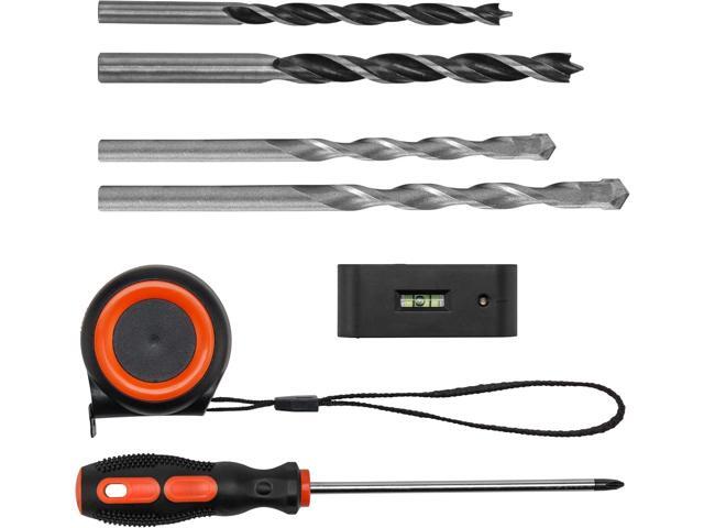 Mount-It! Universal TV Mount Installation Kit, 7-Piece Set Includes 2 Wood Drill Bits, 2 Concrete Drill Bits, 1 Stud Finder with Bubble Level, 1...