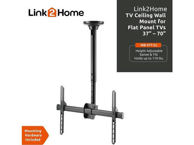 TV Ceiling Mount, Telescopic Full-Motion for 37'-70' TVs Sizes, Max Weight Capacity 110 lbs. Max VESA 400x600, with Free Tilting Design and...