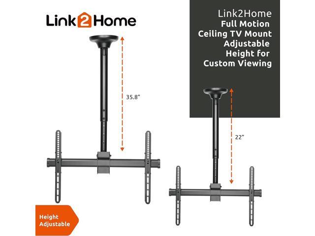 TV Ceiling Mount, Telescopic Full-Motion for 37'-70' TVs Sizes, Max Weight Capacity 110 lbs. Max VESA 400x600, with Free Tilting Design and...