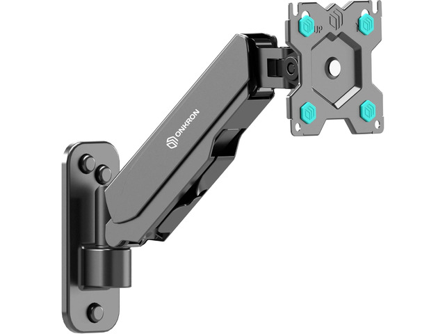 ONKRON Single Monitor Wall Mount for 13-34 Inch Screen up to 17.6 lbs, Gas Spring Monitor Arm Wall VESA 75x75 & 100x100, Height Adjustable, Full...