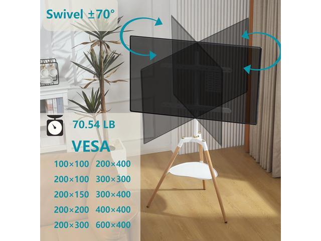Universal Tripod Easel TV Stand for 32-65 inch LED LCD Screen Flat Curved Screen, Height Adjustable Studio TV Display Stand with 140° Swivel for...