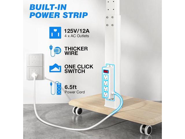Rfiver Sleek Rolling TV Stand with Power Outlet for Home Decor, Height Adjustable Portable TV Stand on Wheels for 32-70 Inch TVs, Strong Tall...