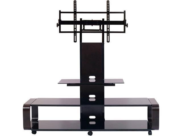 TransDeco TD685ES TV Stand with Mount & Wheel for 35-85 Inch TV, Espresso/Black