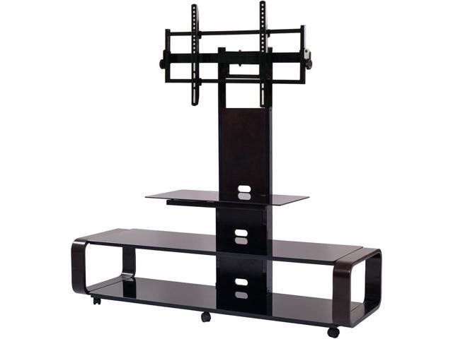 TransDeco TD685ES TV Stand with Mount & Wheel for 35-85 Inch TV, Espresso/Black