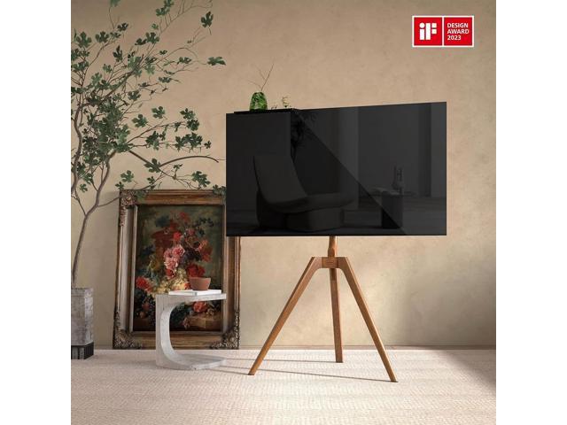 PUTORSEN Premium Wood Easel TV Stand, Adjustable TV Tripod Stand for 45-65 Inch LED LCD Screen, with Top TV Shelf and Magnetic Concealed Cable...
