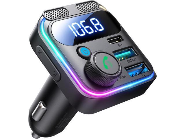 JOYROOM 81W Bluetooth 5.4 FM Transmitter Car Adapter PD & QC 3.0 USB C Car Charger Cigarette Lighter Adapter Hands-Free Calling Radio Support USB...