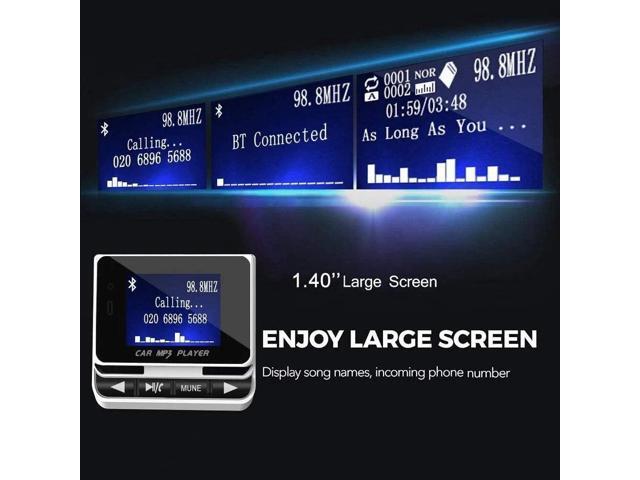 Bluetooth FM Transmitter for Car, Wireless Car Radio Adapter, Handsfree Auto Kit with Remote Control, MP3 Music Player Support USB Charger Siri...