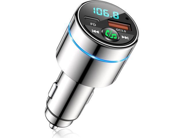 FM Transmitter for Bluetooth 5.3, [All-Metal] PD 30W & QC3.0 18W Fast Car Charger, Wireless FM Radio Kit Bluetooth Car Adapter, Noise Cancelling...