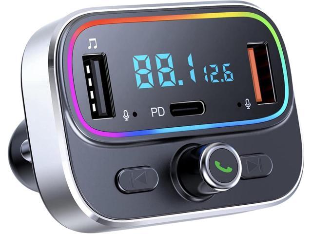Bluetooth FM Transmitter for Car Wireless Radio Adapter Kit, Hands-Free Calling Dual Microphone, Fast Charging 18W & PD 20W for All Smartphones...