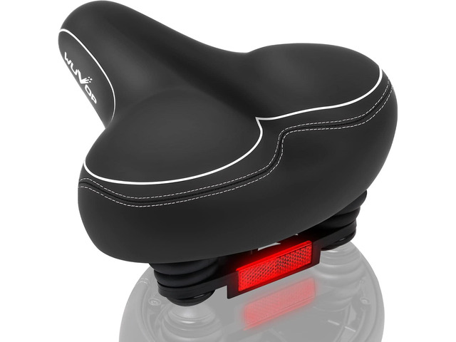 Oversized Bike Seat, Wide Bicycle Seat for Women Men Comfort, Universal Waterproof Bike Saddle Replacement with Safety Reflective Strip for...