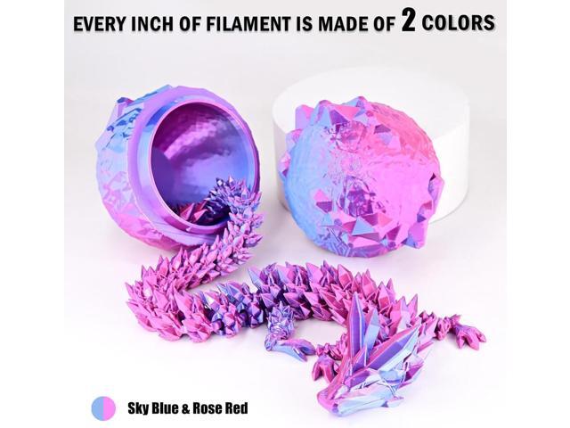 OVV3D PLA Filament 1.75mm, Silk PLA Dual Color Filament, Sky Blue and Rose Red Coextrusion Filament, Multi Color Change 3D Printing Materials...