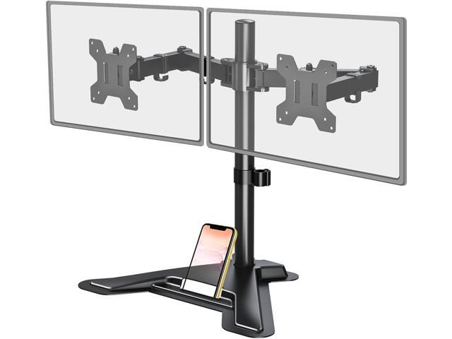 MOUNT PRO Dual Monitor Stand, Free-Standing Full Motion Monitor Desk Mount Fits 2 Screens up to 27 inches,17.6lbs with Height Adjustable, Swivel,...