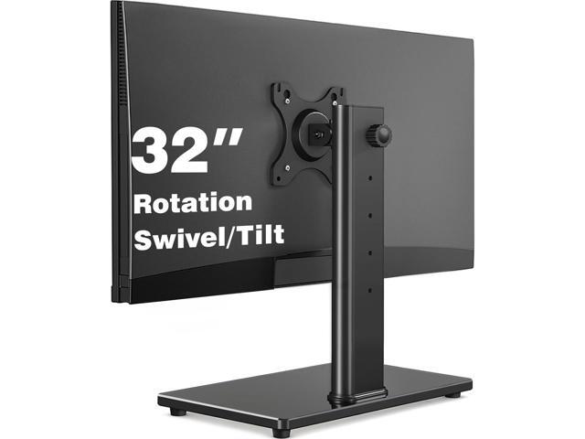Single Monitor Stand VESA Mount for 13-32 Inch Screens, Free-Standing Monitor Riser with Swivel Tilt Rotation Height Adjustable, Universal Desk...