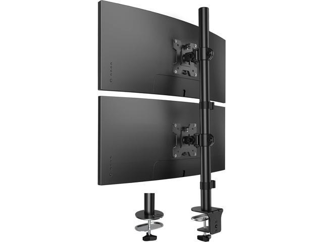 HUANUO Vertical Dual Monitor Mount, Stacked Monitor Stand for 2 Monitors with Height Adjustment Computer Monitor Arm Supports Two 17 to 32 Inch...