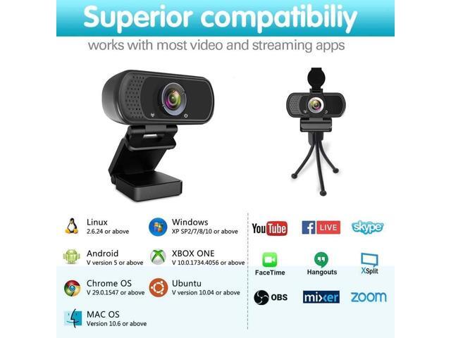 Webcam HD 1080p,Live Streaming Web Camera with Stereo Microphone, PC Desktop or Laptop USB Webcam with 110 Degree View Angle, HD Webcam for Video...