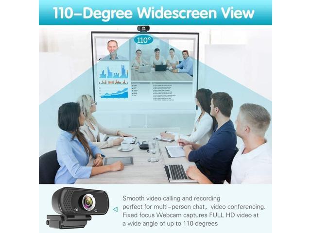 Webcam HD 1080p,Live Streaming Web Camera with Stereo Microphone, PC Desktop or Laptop USB Webcam with 110 Degree View Angle, HD Webcam for Video...