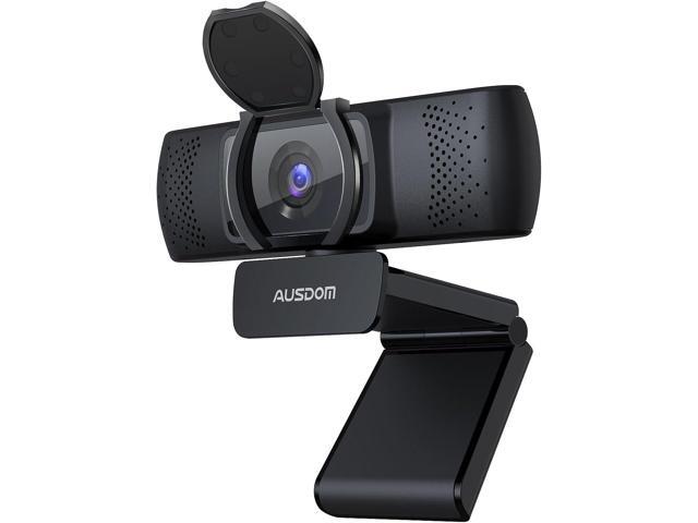AUSDOM AF640 1080P Webcam with Microphone, 90°FOV USB PC Camera Webcam with Privacy Cover, Plug and Play Computer Camera for Online.