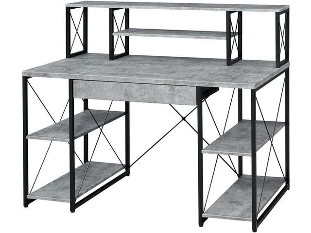 Acme Furniture Amiel Modern Wood Computer Desk with Storage Drawer and Open Shelves - Versatile and Spacious