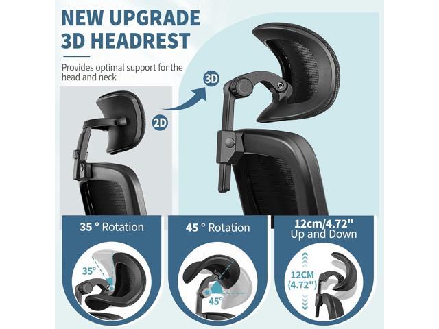 FelixKing Ergonomic Office Chair, Headrest Desk Chair with Adjustable Lumbar Support, Home Office Swivel Task Chair with High Back and Armrest,...