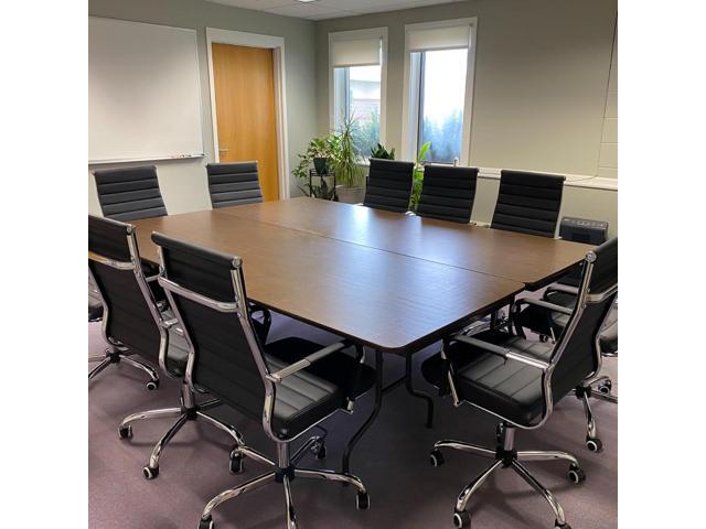 Home Office Chair Ribbed, Modern Leather Conference Room Chairs, Ergonomic Office Desk Chair, High Back Executive Computer Chair, Adjustable Swivel...